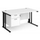 Maestro Cable Managed 800mm Desk with Two Drawer Pedestal